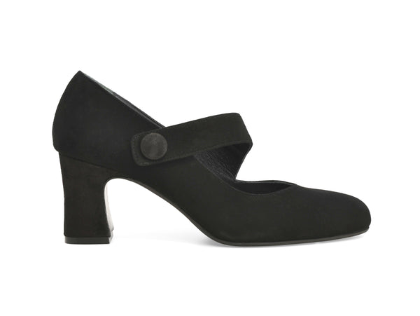 Melluso Décolleté Invernale Nera in Camoscio con Tacco Largo X5225-251742